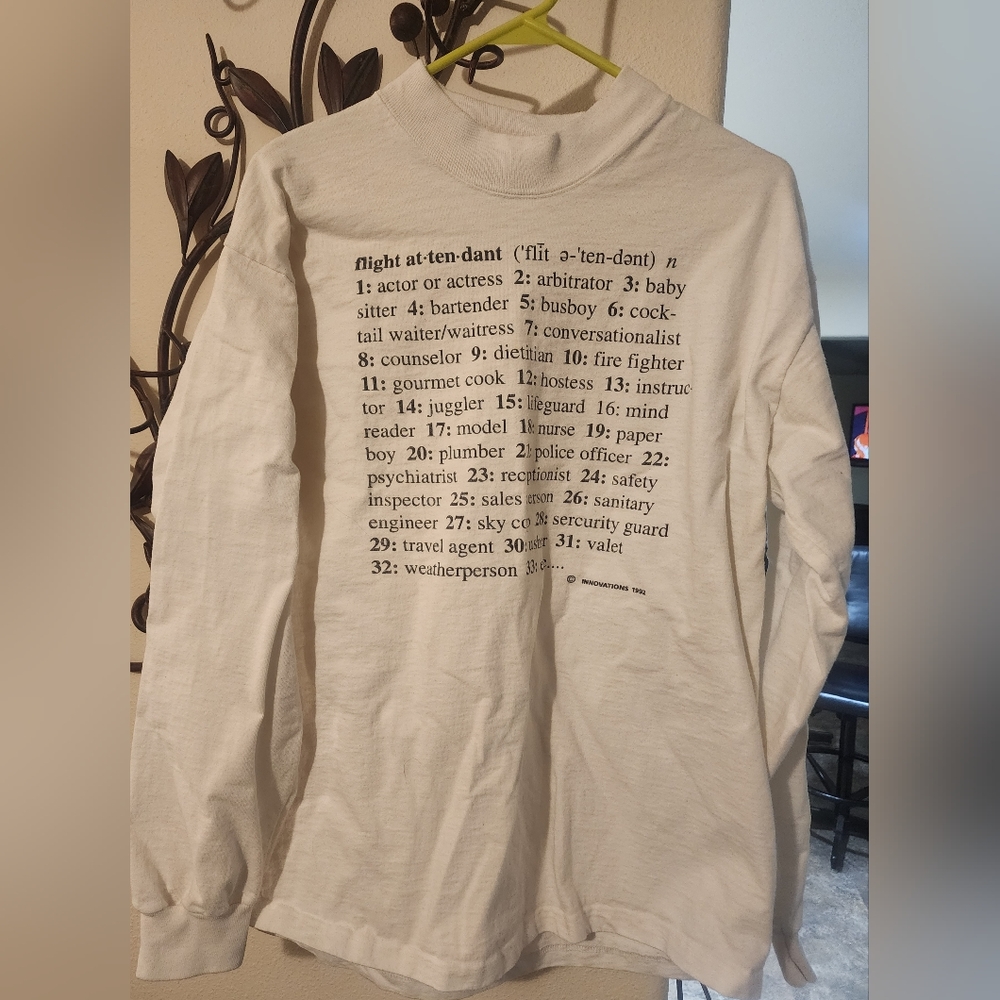 Flight attendant long sleeve shirt.   Xl